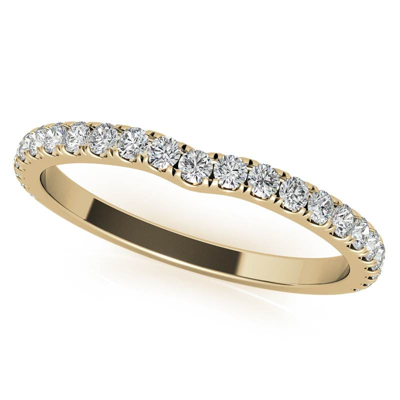 Diamond Collar Round Brilliant Moissanite Engagement Ring - 2mm