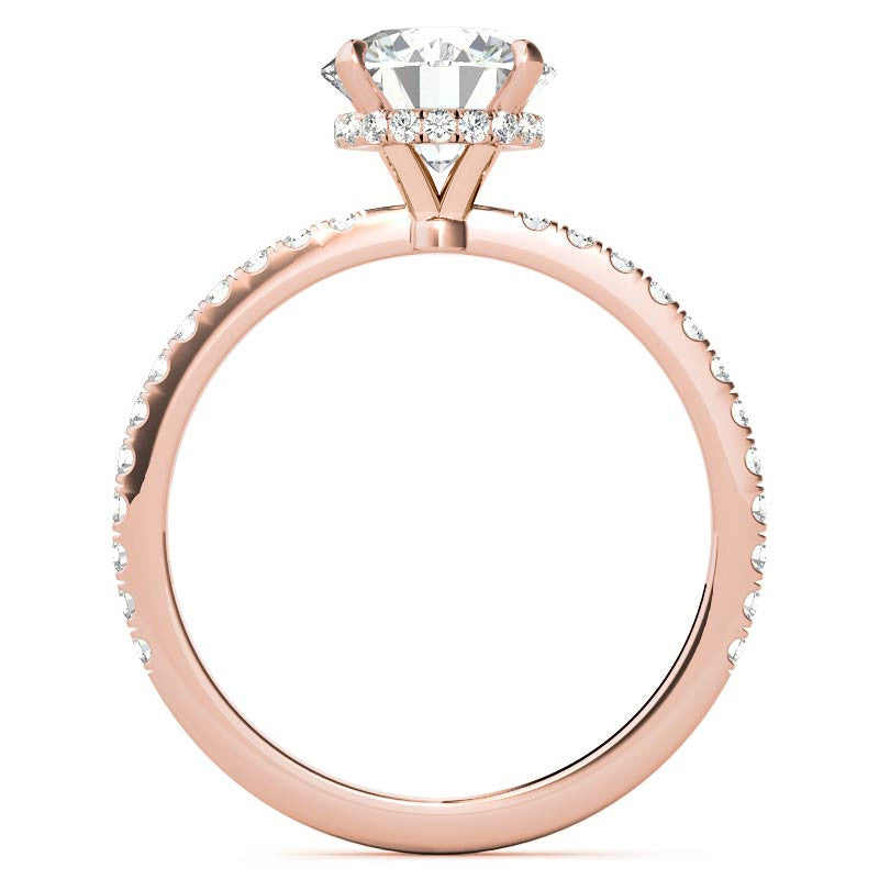 Round Brilliant Hidden Halo Moissanite Engagement Ring