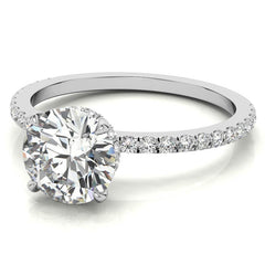 Round Brilliant Hidden Halo Moissanite Engagement Ring