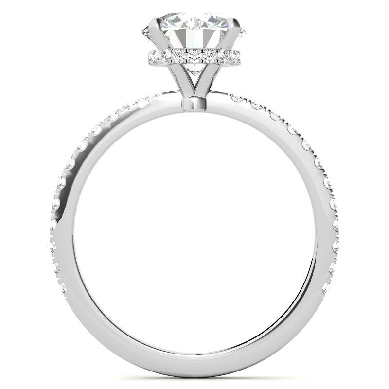 Round Brilliant Hidden Halo Moissanite Engagement Ring