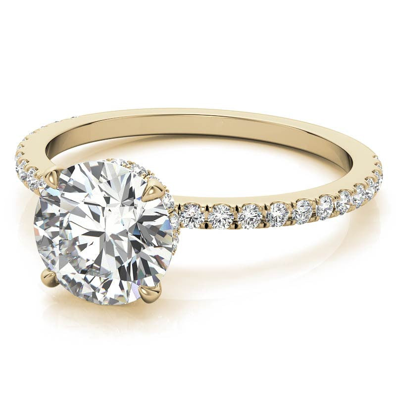 Round Brilliant Hidden Halo Moissanite Engagement Ring