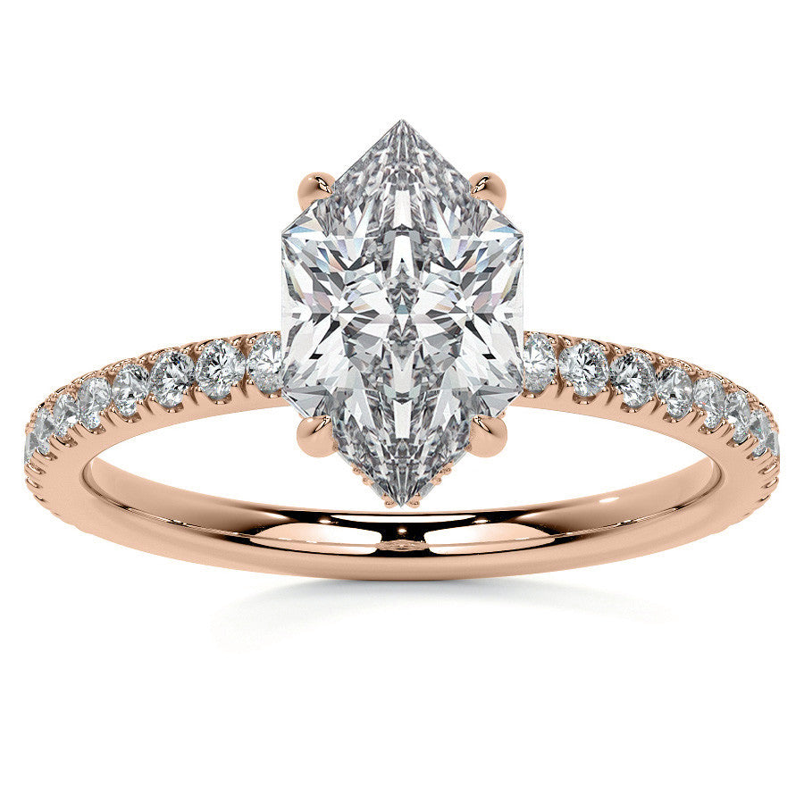 Duchess Marquise Hidden Halo Moissanite Engagement Ring