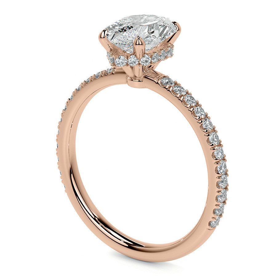 Duchess Marquise Hidden Halo Moissanite Engagement Ring