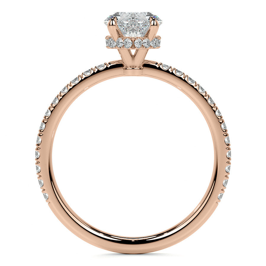 Duchess Marquise Hidden Halo Moissanite Engagement Ring