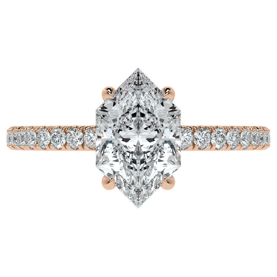 Duchess Marquise Hidden Halo Moissanite Engagement Ring