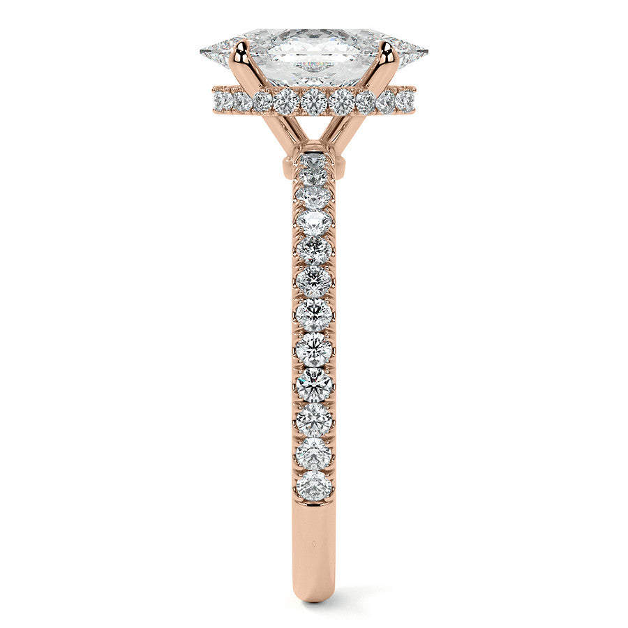 Duchess Marquise Hidden Halo Moissanite Engagement Ring