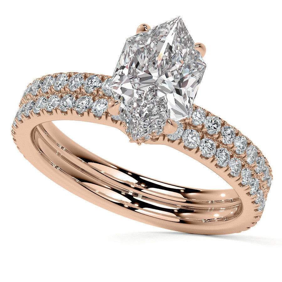 Duchess Marquise Hidden Halo Moissanite Engagement Ring