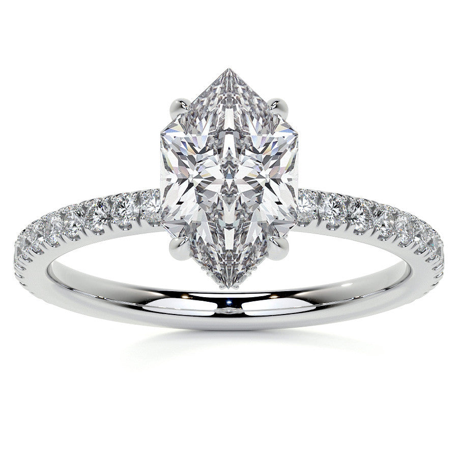 Duchess Marquise Hidden Halo Moissanite Engagement Ring
