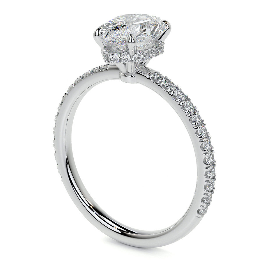 Duchess Marquise Hidden Halo Moissanite Engagement Ring