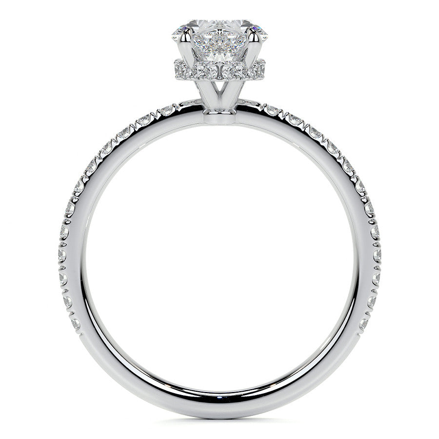 Duchess Marquise Hidden Halo Moissanite Engagement Ring