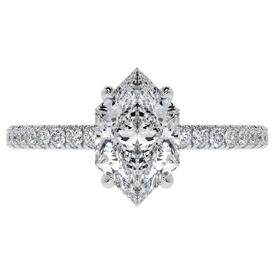 Duchess Marquise Hidden Halo Moissanite Engagement Ring