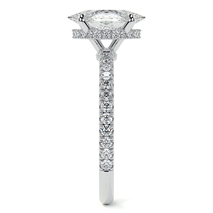Duchess Marquise Hidden Halo Moissanite Engagement Ring