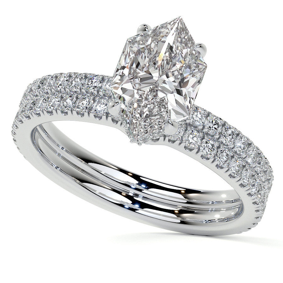 Duchess Marquise Hidden Halo Moissanite Engagement Ring