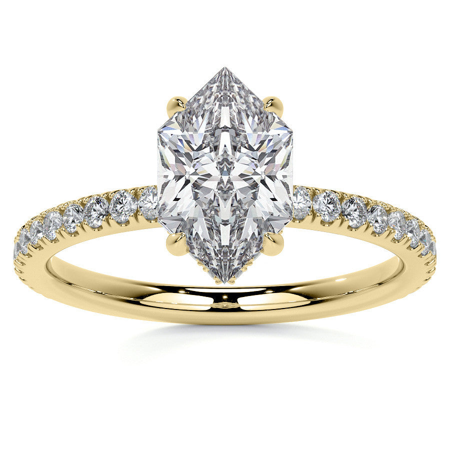Duchess Marquise Hidden Halo Moissanite Engagement Ring