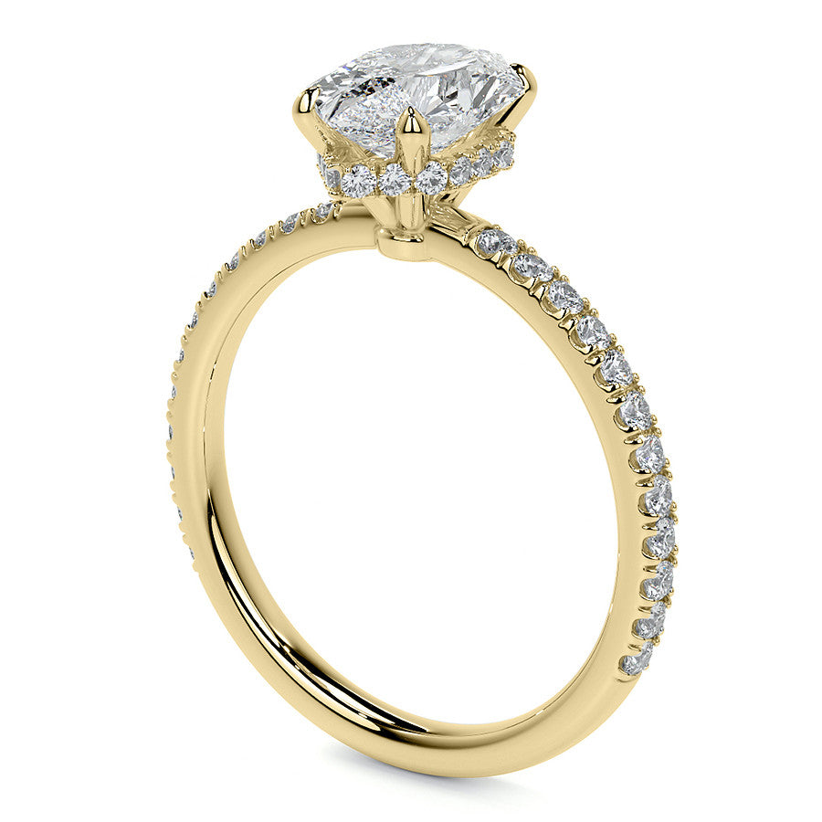 Duchess Marquise Hidden Halo Moissanite Engagement Ring