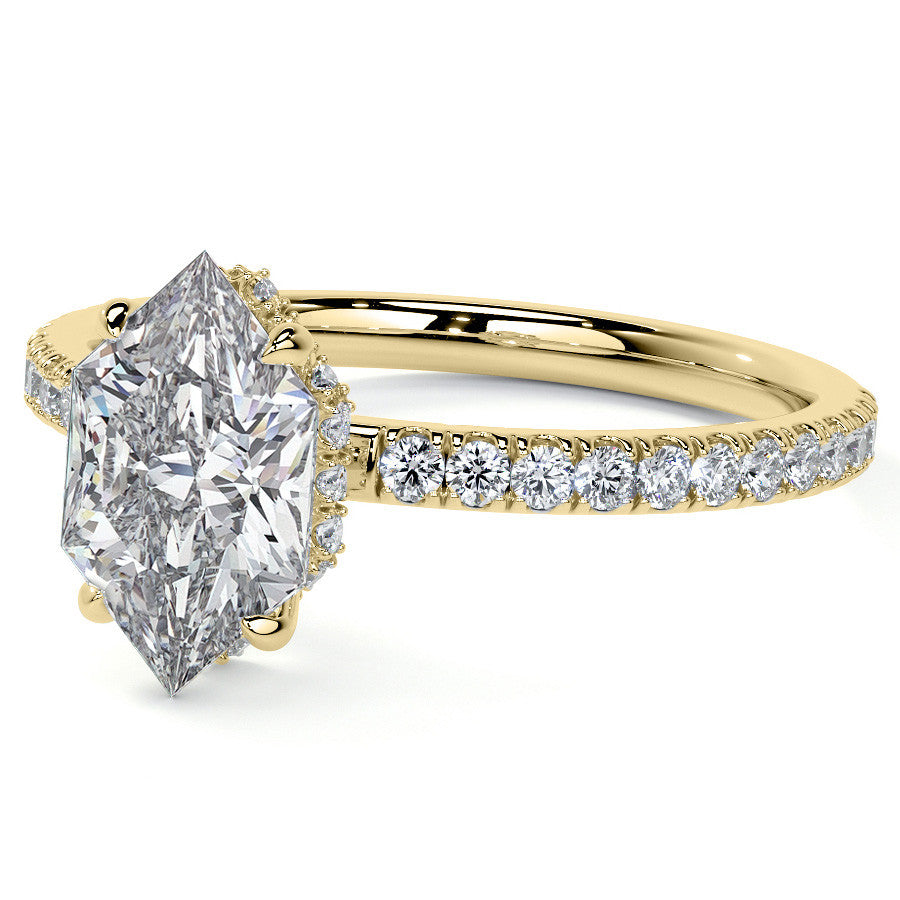 Duchess Marquise Hidden Halo Moissanite Engagement Ring