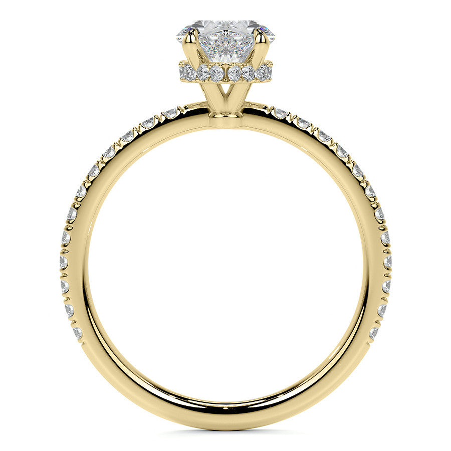 Duchess Marquise Hidden Halo Moissanite Engagement Ring