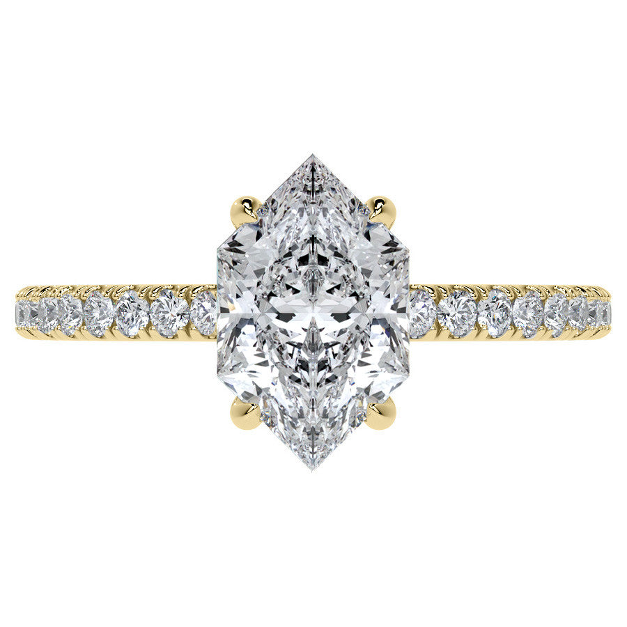 Duchess Marquise Hidden Halo Moissanite Engagement Ring