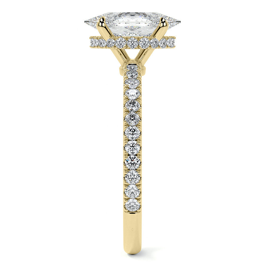 Duchess Marquise Hidden Halo Moissanite Engagement Ring