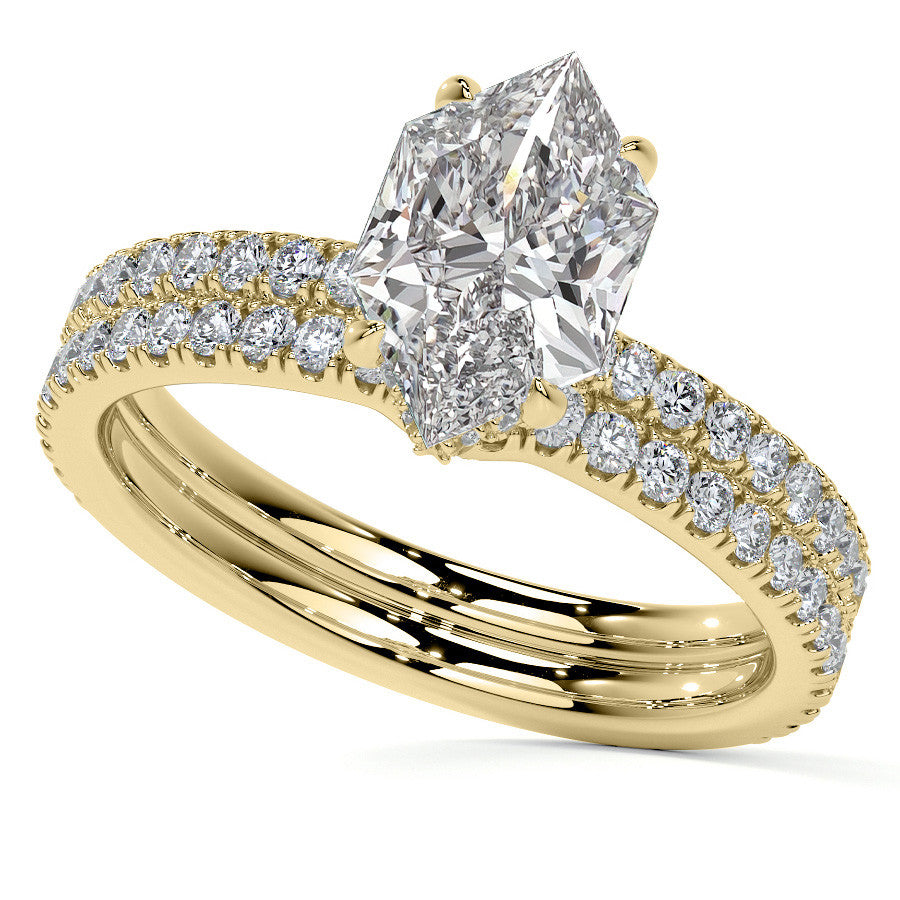 Duchess Marquise Hidden Halo Moissanite Engagement Ring