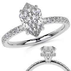 Duchess Marquise Hidden Halo Moissanite Engagement Ring