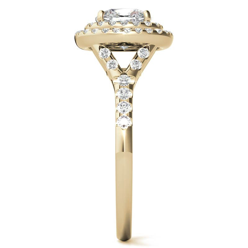 Double Halo Cushion / Round Soleste Ring