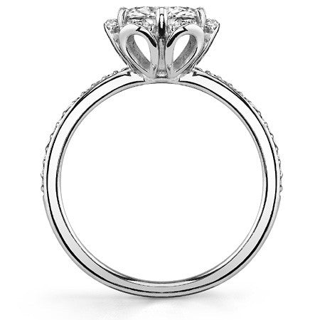 Oval Moissanite & Diamond Floral Style Ring