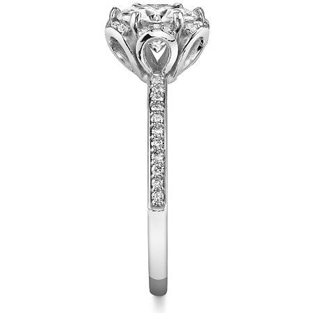 Oval Moissanite & Diamond Floral Style Ring