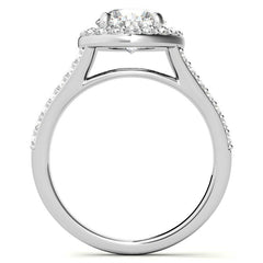 Halo Split Shank Moissanite Engagement Ring