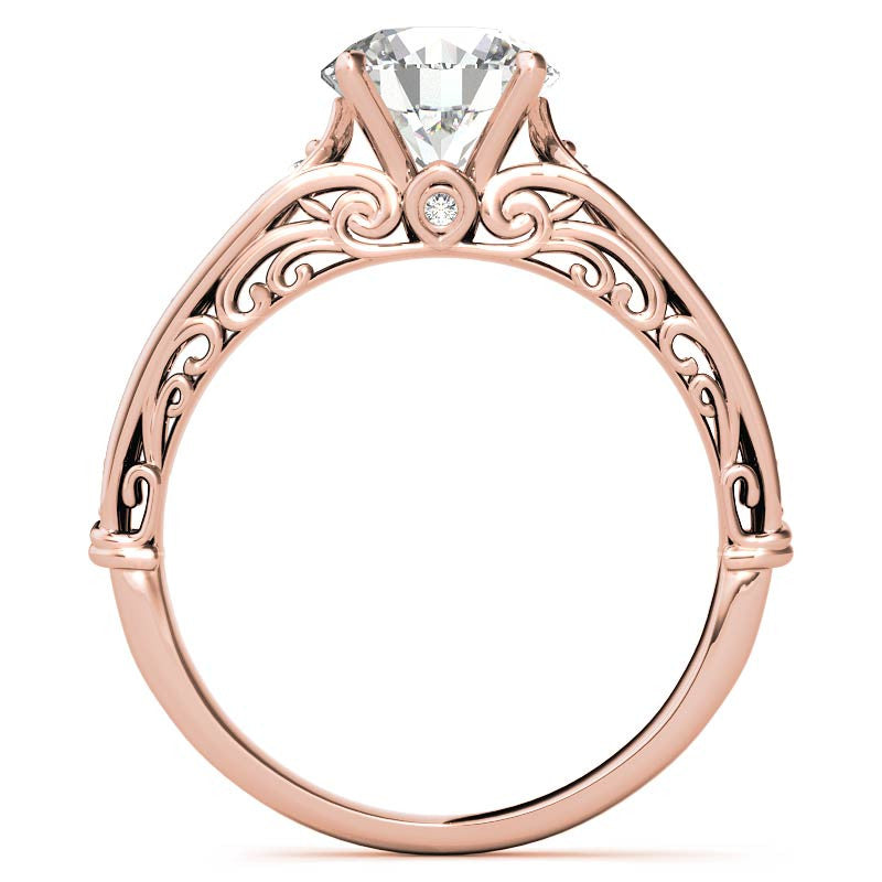 Designer Inspired Scroll Moissanite Engagement Ring