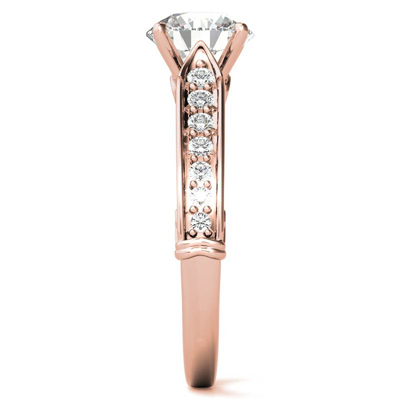 Designer Inspired Scroll Moissanite Engagement Ring