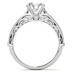 Designer Inspired Scroll Moissanite Engagement Ring
