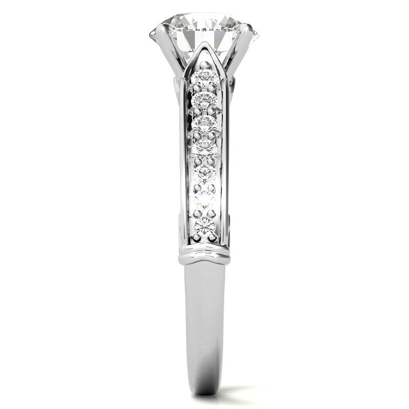 Designer Inspired Scroll Moissanite Engagement Ring