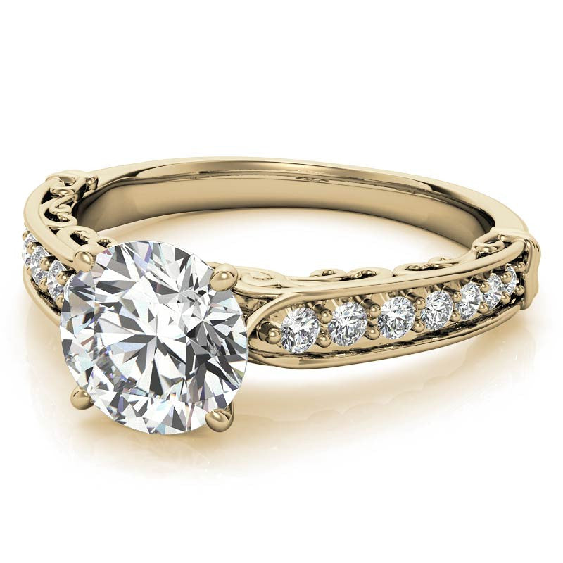 Designer Inspired Scroll Moissanite Engagement Ring