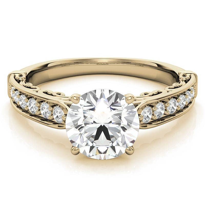 Designer Inspired Scroll Moissanite Engagement Ring
