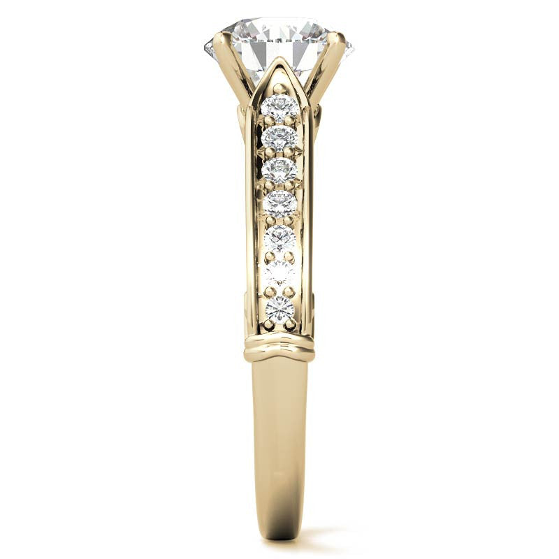 Designer Inspired Scroll Moissanite Engagement Ring