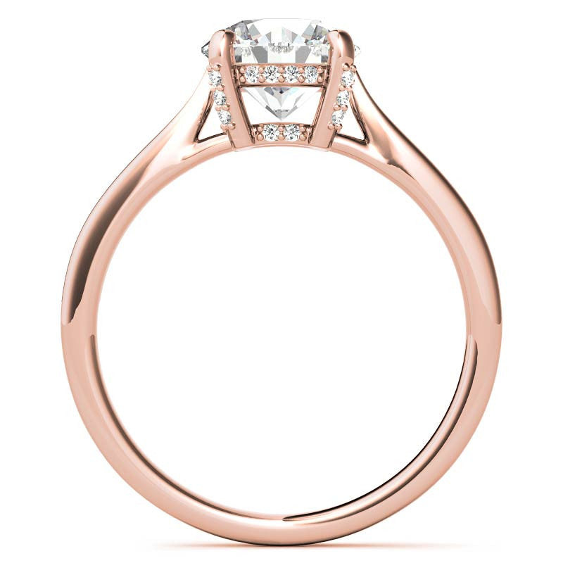 Round Pave Basket Moissanite Diamond Engagement