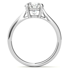 Round Pave Basket Moissanite Diamond Engagement