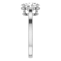 Oval Moissanite Pave Basket Engagement Ring
