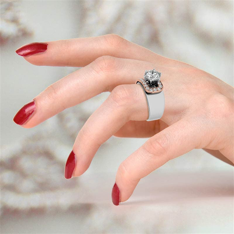 Buckle Moissanite Engagement Ring