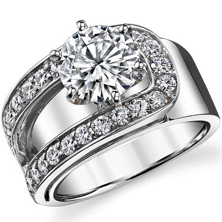 Buckle Moissanite Engagement Ring