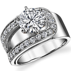 Buckle Moissanite Engagement Ring
