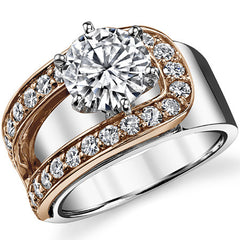 Buckle Moissanite Engagement Ring