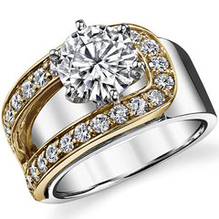 Buckle Moissanite Engagement Ring