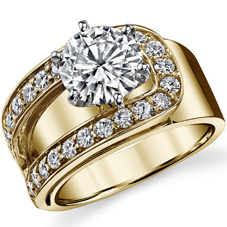Buckle Moissanite Engagement Ring