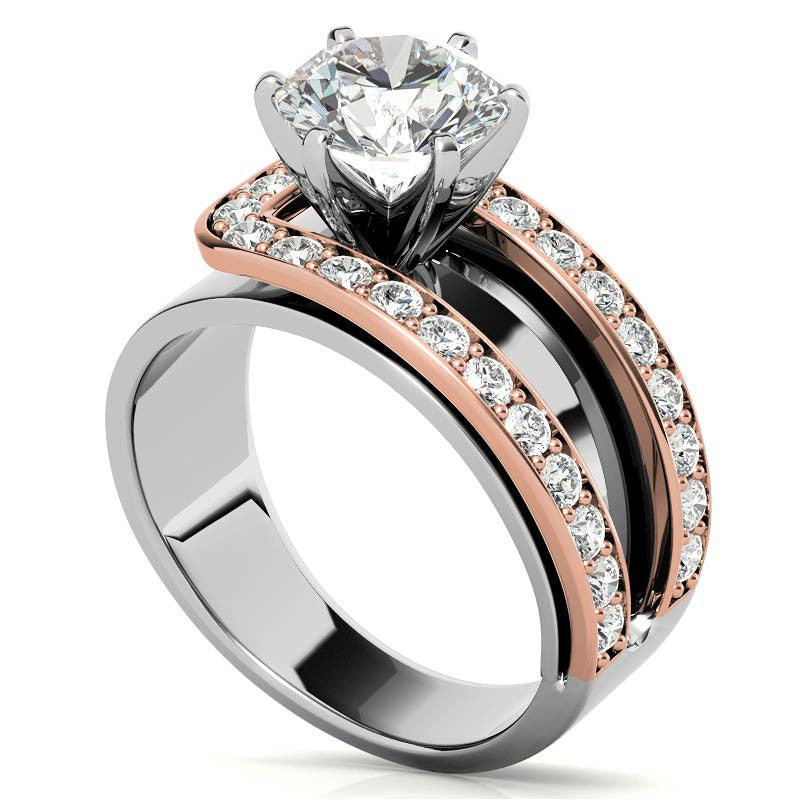 Buckle Moissanite Engagement Ring