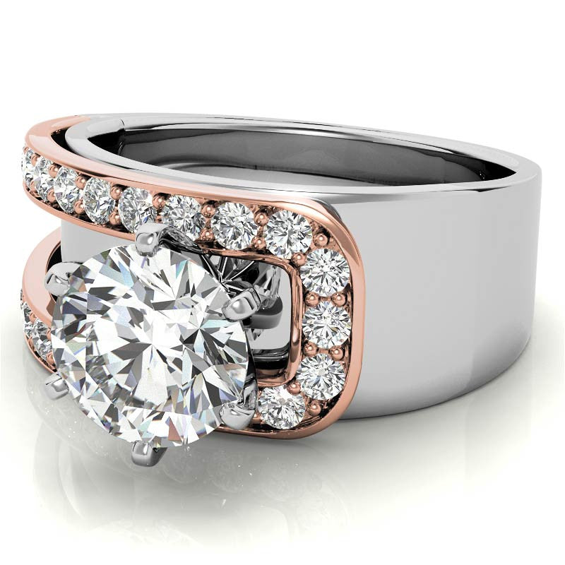 Buckle Moissanite Engagement Ring