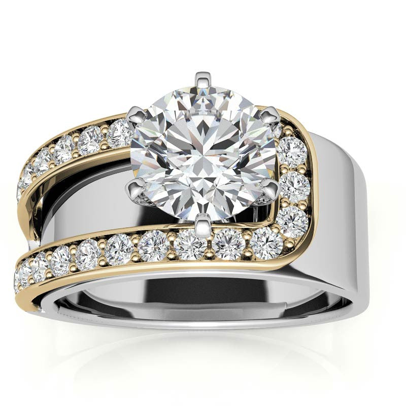 Buckle Moissanite Engagement Ring