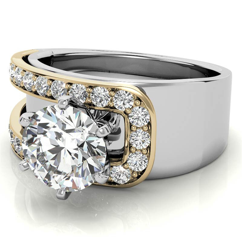 Buckle Moissanite Engagement Ring