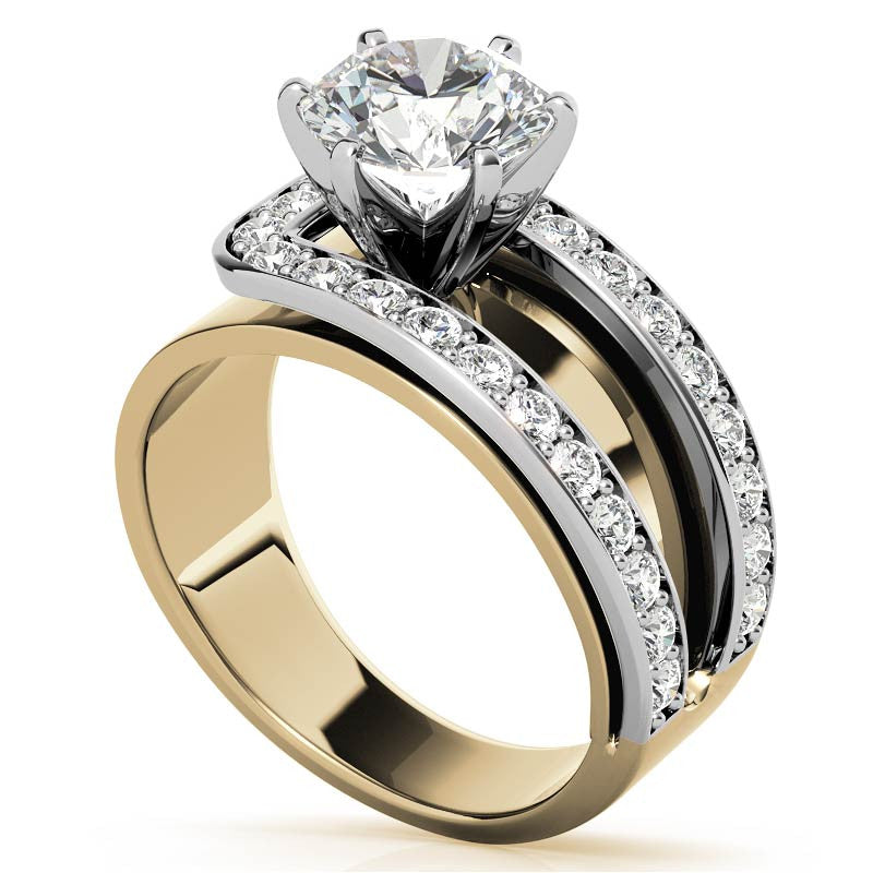 Buckle Moissanite Engagement Ring